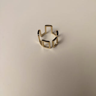 Anel Geometria Dourada em aço inox 316L | AN0161