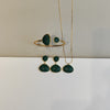 Conjunto Colar + Brincos + Pulseira - Verde - CJ0702