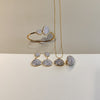 Conjunto Colar + Brincos + Anel + Pulseira - Branco - CJ0703
