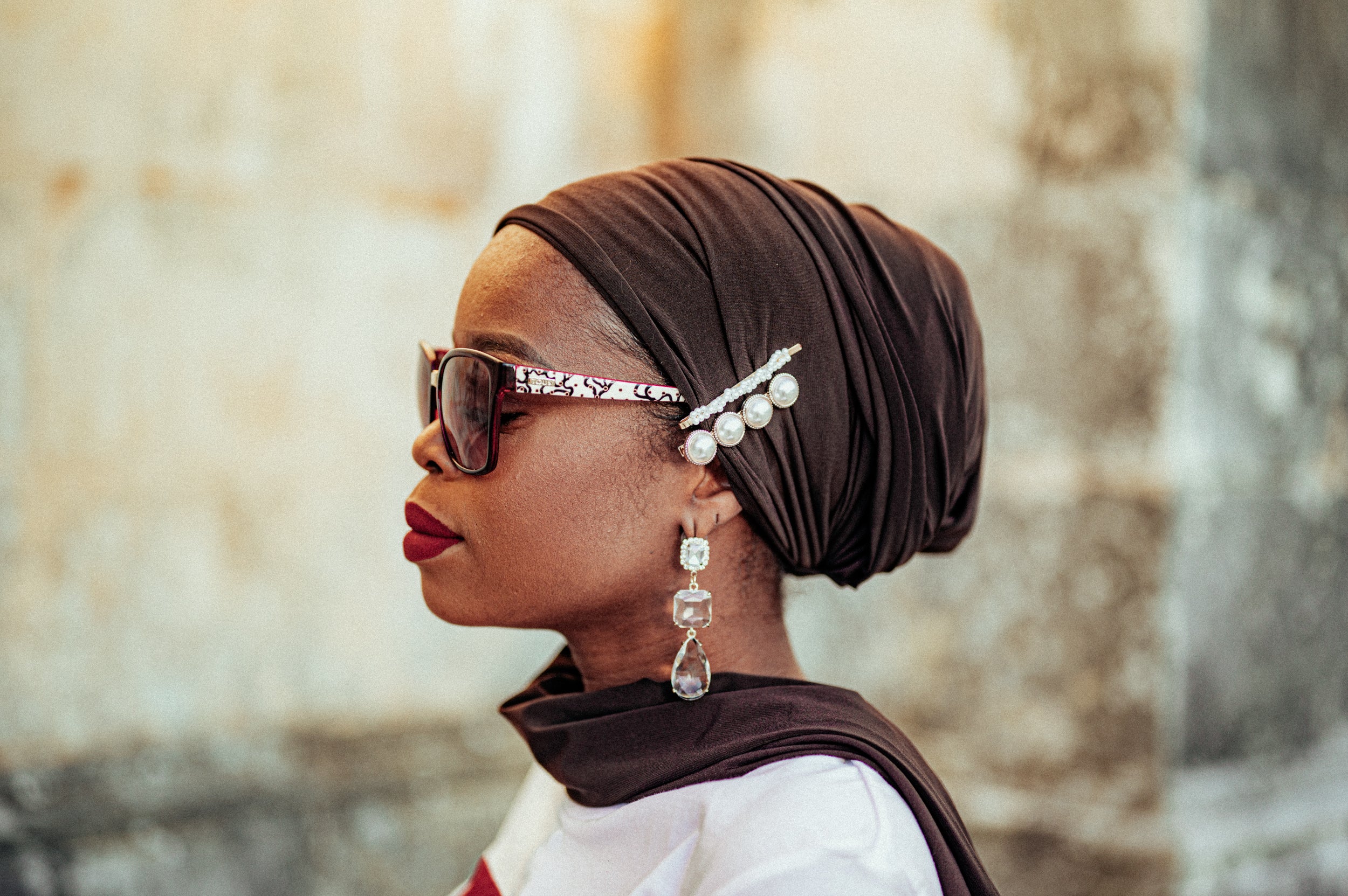 Lenço para Turbante Castanho Chocolate - Algodão - 180x55cm - LT003