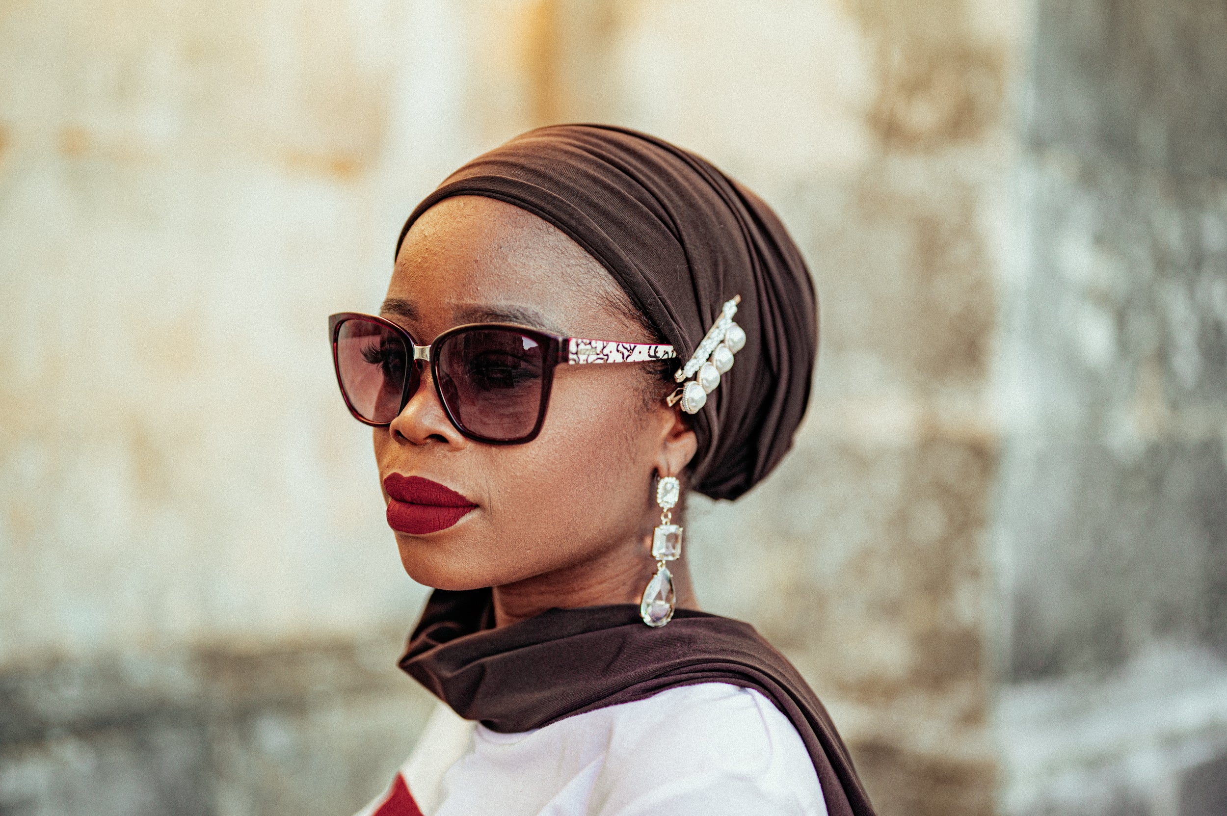 Lenço para Turbante Castanho Chocolate - Algodão - 180x55cm - LT003